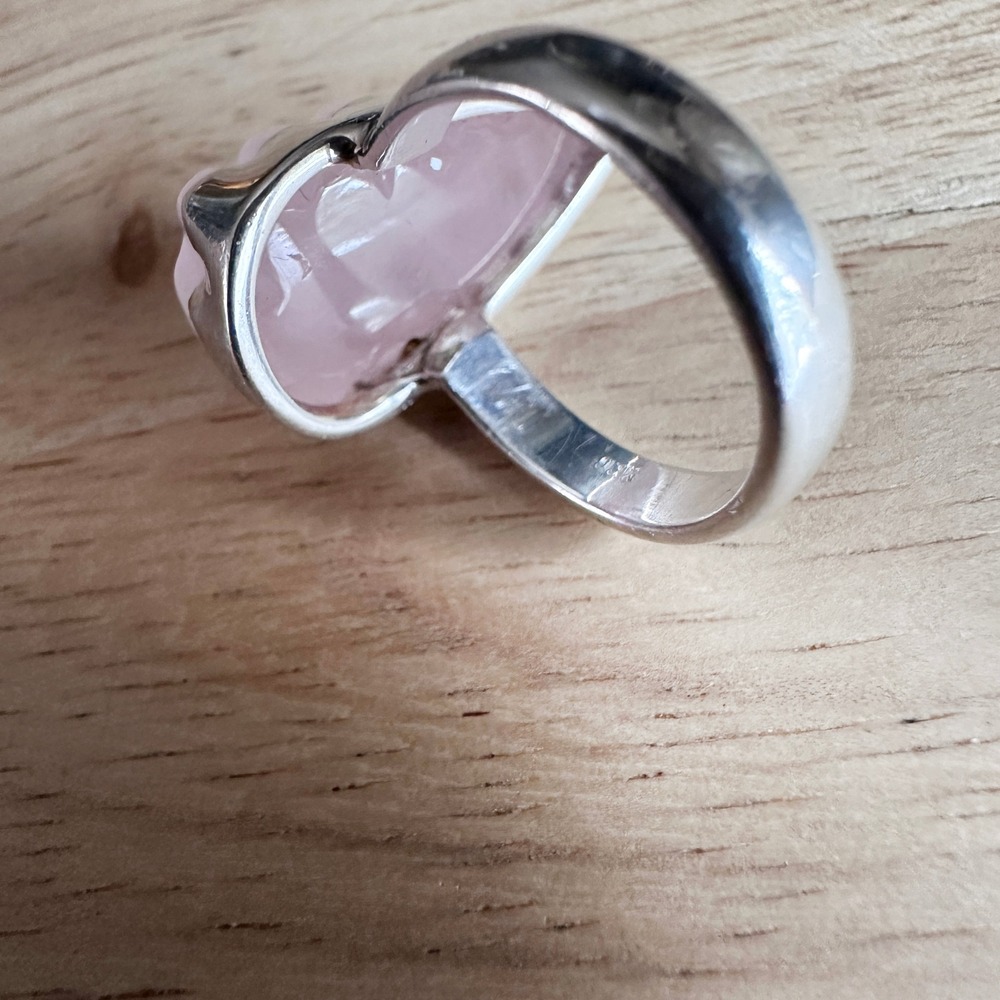 Sterling Silver‎ Rose Quartz Arrowhead Ring Size 6 Southwestern Statement - Picture 5 of 10